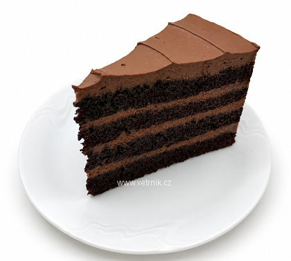 Nový čokoládový dort - klínek